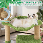 Woochpet Large Cat Tree for Indoor Cats, Multi-Functional Comfy Cat Bed - 48inch Tall Cat Tower with Scratching Post, Cozy Hammock for Kittens and Adults Cat, Cute Cando with Toy