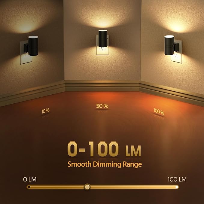 Briignite Night Lights Plug into Wall, 1 Pack 11-Color Changing Night Light with 1 Remote Control, 3000K+6000K+RGB LED Nightlight for Kids with Light Sensor, 0-100 LM Adjustable for Bedroom, Stairway