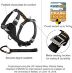 Kurgo Enhanced Strength Tru-Fit Smart Harness, Black, Extra Small | Crash Tested Car Harness for Dogs up to 75Lbs, Seatbelt Tether & Steel Carabiner, All-Steel Buckles, Padded Chest for Comfort