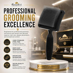 Kenchii Long Pin Slicker Brush for Dogs (Poodles, Doodles, Goldendoodles, Labradoodles), Professional Grooming Brush for Detangling, Fluffing & Dematting, Non-Slip Comfort Handle (Black)