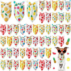 Weewooday 50 Pcs Fruit Dog Bandanas Bulk for Dogs Soft Bibs Adjustable Triangle pet Bandana for Small Medium Large Costume(Fruits Pattern, 19.7 x 13.8 x 13.8 Inch)