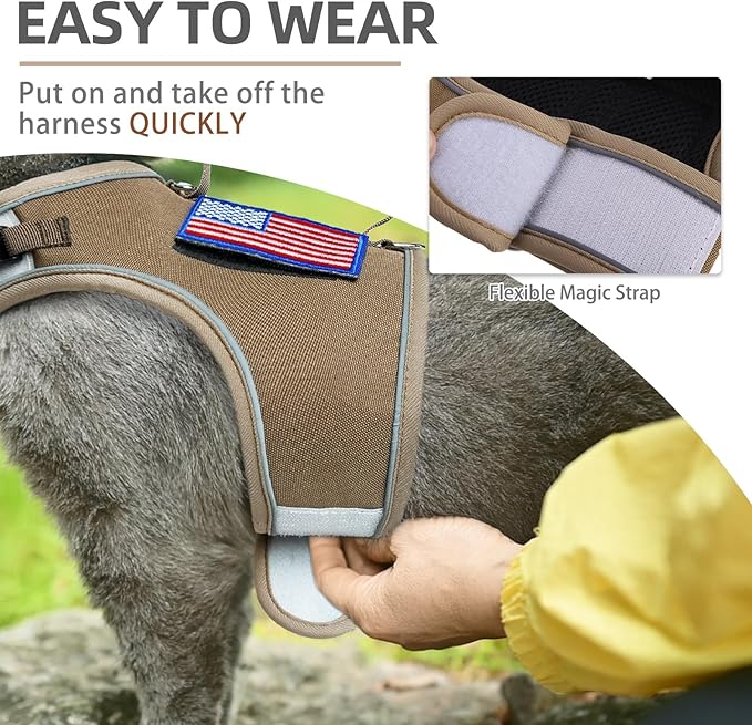 PUPTECK Soft Mesh Cat Vest Harness and Leash Set Puppy Padded Pet Harnesses Escape Proof for Cats Small Dogs Rabbits Bunny, Tactical Yellow, XL