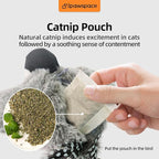Interactive Flapping Bird Cat Toy with Catnip, Musical Sound (can Turn Off), Satisfy Cat's Natural Huting Instinct, Soft Plush Washable Cover, Moving Toy for All Breeds Cats(Gray)