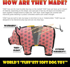 TUFFY - World's Tuffest Soft Dog Toy - Barnyard White Rabbit - Squeakers - Multiple Layers. Made Durable, Strong & Tough. Interactive Play (Tug, Toss & Fetch). Machine Washable & Floats