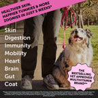 Dog Multivitamin Max Strength - 15 in 1 Vitamins for Health & Heart - Essentials Fish Oil, Glucosamine, Probiotics, Omega Fish Oil - Multivitamins Supplements for Skin and Coat