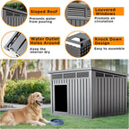 DRATO Dog House for Both Indoor and Outdoor with Weatherproof Roof Removable Floors for Medium to Large Dogs Interior Space (Gray, Large (42.87 * 32.95 * 31.61''))