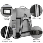 Car Seat Travel Bag,Padded Car Seats Backpack with Steel Cable Handle and Reflective Stripes, Large Durable Carseat Carrier Bag,Airport Gate Check Bag,Infant Seat Travel Bag with Shoulder Strap,Grey