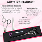 Kenchii Love Dog Grooming Scissors, 9 Inch Straight Shears, Dog Scissors for Grooming, Professional Pet Grooming Scissors, Heavy Duty, Durable and Sharp