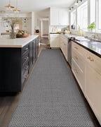 Color&Geometry Door Mat 2'4"x10' Runner Rug with Rubber Backing, Non Slip Washable Hallway Rug, Carpet Runners for Hallway Living Room Bedroom, Light Grey (Rolled-up NO Creases)