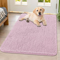 Smiry Dog Door Mat for Muddy Paws 40x32, Absorbs Moisture and Dirt Doormat, Non-Slip Washable Quick Dry Chenille Front Door Mat Indoor Entrance, Entryway Carpet for Inside Floor, Dusty Rose