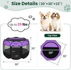Love's cabin Pet Puppy Dog Playpen, Medium Dog Tent Crates Cage Indoor/Outdoor, Portable Playpen for Cat, Foldable Pop Up Dog Kennel Playpen with Carring Case, Removable Zipper Top, Purple