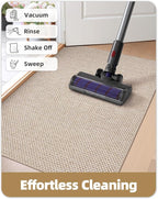 Color&Geometry Ultra-Thin Indoor Door Mat, 36"x56" Low-Profile Non-Slip Entryway Rug with Modern Geometric Texture, Washable Doormat for Indoor Entrance, Front Door, Khaki (Rolled-up NO Creases)