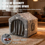 Indoor Dog House, Soft Warm Glow Dog Cave for Small & Medium Dogs | Warm Plush Dog Cave Bed with Sturdy Frame, Machine Washable, Non-slip, for Indoor Dogs and Cats