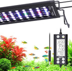 SEAOURA Aquarium LED Light with Thermometer, 24-30in Full Spectrum Lights for Fish Tank, 24/7 Programmable with Power Off Memory, WRGB Custom, 20 Level Dimmable Brightness for Freshwater Aquariums