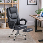 Furmax Executive Office Chair with Foot Rest Big and Tall Office Chair Ergonomic Home Office Desk Chairs Reclining High Back Leather Chair with Lumbar Support, 400LBS (Black)