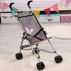 Bayer Doll Umbrella Stroller for Toddlers Foldable Grey 18-Inch, Easy Storage Lightweight Portable
