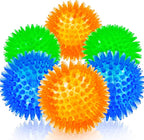 SHARLOVY Squeaky Balls for Pet Small Puppy, TPR Fetch Spike Balls for Dogs, Rubber 6 Pack Bright Colors Chew Teething Dog Toys