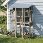 Window Catio Outdoor Cat Enclosure for Indoor Cats, 99.5" Tall Outdoor Cat Patio Cat House with Ultra-Fine Mesh, Large Expandable Perch for Window, 8 Jump Platforms, Scratching Post, Keep Bugs Out
