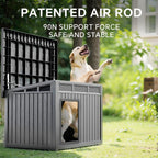 DRATO Dog House for Both Indoor and Outdoor with Weatherproof Roof Removable Floors for Medium to Large Dogs Interior Space (Gray, Large (42.87 * 32.95 * 31.61''))
