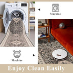2x8 Halway Washable Runner Rug - Ultra-Soft Wide Kitchen Carpet with Non Slip Backing Stain Resistant Bedroom Laundry Rugs Durable Vintage Distressed Floor Decoration Mat for Bathroom 2x8 Black