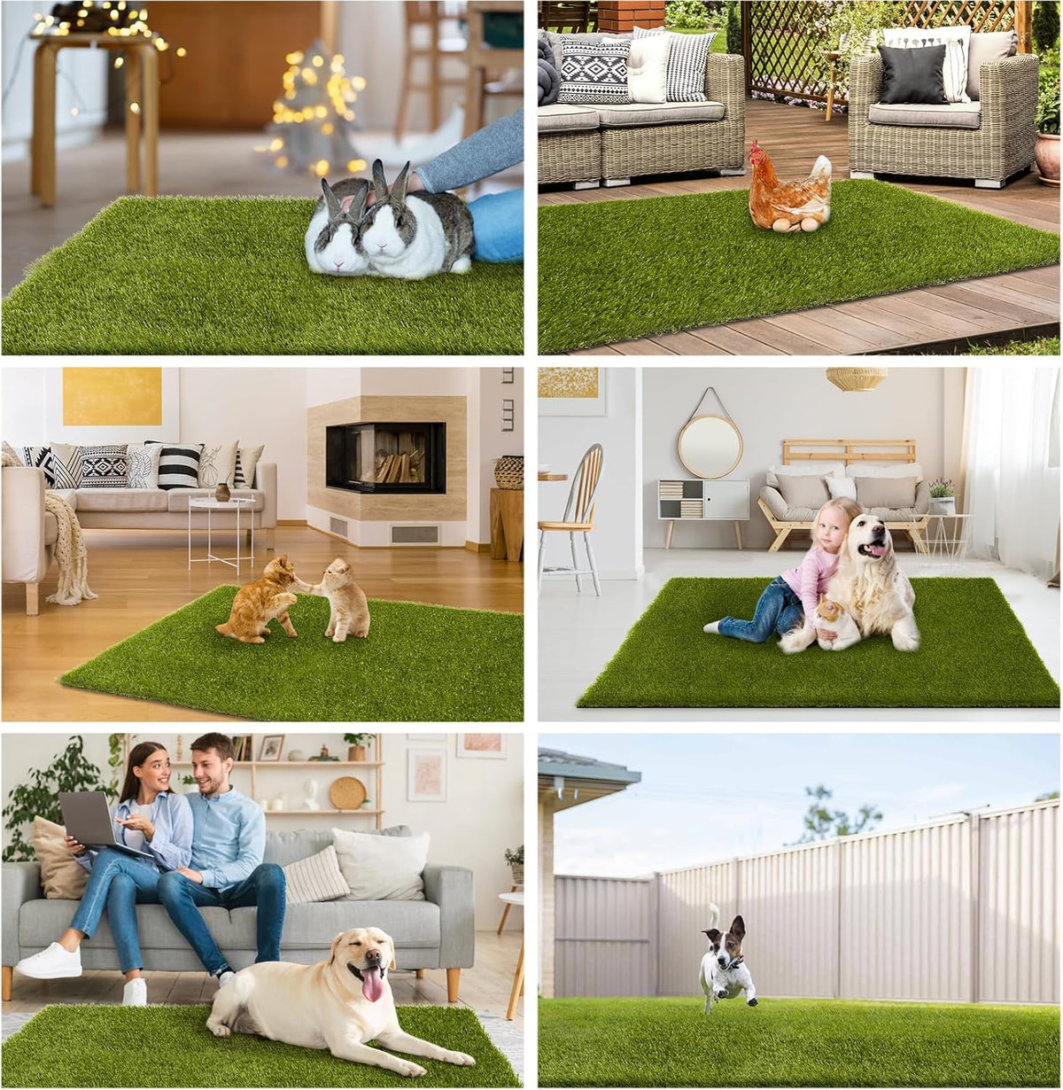 Dog Grass Pee Pads, 39.4 x 31.5 inches Reusable Artificial Grass Turf Rug for Dogs, Washable Fake Grass Mat Dog Pee Pad Replacement Outdoor Indoor Potty Training Pads with Drainage Holes