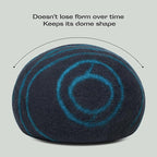 MEOWFIA Cat Cave – Premium Felt Cat Bed for Indoor Cats, Handmade 100% Merino Wool (Large, Black Aqua)