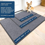 OLANLY Front Door Mat Indoor Outdoor Entrance, Waterproof Heavy Duty Doormat, Fade Resistant, Low Profile, Easy Clean Patio Porch Welcome Floor Mats for Entry, 33x21, Light Gray