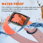 Dogline Biothane Waterproof Dog Collar Strong Coated Nylon Webbing with Black Hardware Odor- Proof for Easy Care Easy to Clean High Performance Fits Small Medium or Large Dogs, Coral