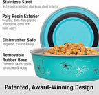 Loving Pets Bella Dog Bowls- Stainless Steel Dog & Cat Bowls - Spill Proof Dog Food Bowl, Cat Bowl, Puppy Essentials & Pet Supplies Great for Home & Travel (Large 35-65 lbs, Dragonfly)
