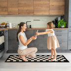 GRANNY SAYS Kitchen Mats for Floor, Kitchen Rugs Non Slip Washable, Runner Rugs for Kitchen Floor, 59" x 17.7", Stain Resistant Comfort Standing Mat Made of 100% Polypropylene, Black