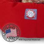 Majestic Pet Bagel Calming Dog Bed, 32 Inch Medium, Round, Washable, Red | Cozy Soft Fluffy Donut Pet Bed with Spine Support for Head Rest – Anti-Anxiety Comfort for Puppies & Dogs, 32x23x7 Inches