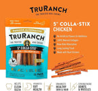 TRURANCH Collagen Sticks - 5" Collagen Sticks for Dogs - Long Lasting Healthy Joint Support Dog Treat - Rawhide Alternative - Skin & Coat Health - Made with Real Chicken, 1 Bag, 15 Count