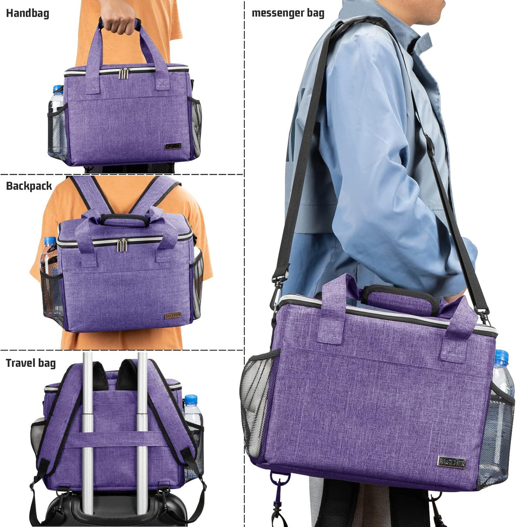 BAGLHER Dog Travel Bag Backpack Pet Supplies Backpack 5-Piece Set with Shoulder Strap 2 Lined Pet Food Containers 4 Foldable Feeding Bowls Essential Kit for Pet Travel