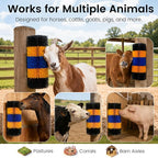 17" x 7.9" Livestock Scratching Brush for Horse, Wall-Mount Grooming and Massage Scratch Brushes for Cow Donkey Goats Horse Sheep, with 8 Screws for Back Itch Relief & Keep Cleaning (1Pcs)