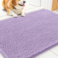 Smiry Dog Door Mat for Muddy Paws 30x20, Absorbs Moisture and Dirt Doormat, Non-Slip Washable Quick Dry Chenille Front Door Mat Indoor Entrance, Entryway Carpet for Inside Floor, Lavender