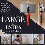 Dog Slicker Brush - Large - Protective Ball Tipped Pins Massages Pet Skin - Professional Groomer Dog Brush for Goldendoodle - Golden Retriever Brush (Large Size)