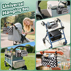 Guiseapue Universal Stroller Organizer with Cup Holder: Baby Essentials, Stroller Caddy with Shoulder Strap, Detachable Phone Bag, Stroller Accessories, Chirstmas New Moms Baby Gifts