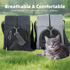 Cat Carrier for Small Cats Dogs, Soft-Sided Pet Carrier for Cats Puppies Small Pets, Lightweight Comfortable Travel Cat Dog Carrier (Black)
