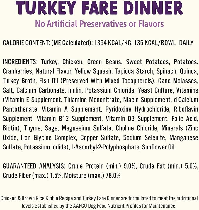 On The Go Dog Food, Chicken Pot Pie Dinner, Turkey Fare Dinner & Homestyle Beef Dinner Variety Pack - 7.5 oz Tray (6 Count), Made in The USA