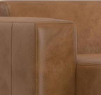 SIMPLIHOME Rex Left-Facing Modular Sectional Sofa in Full-Grain Genuine Leather, Caramel Brown, 122-inches Wide, Handcrafted Modern-Style 4-Seater L-Shaped Leather Couch with Left Chaise