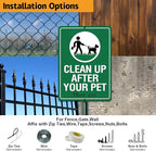 2-Pack Clean Up After Your Dog Signs, 10"x7", Rust Free Reflective Aluminum Yard Signs, UV Protected, Weatherproof