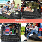 F-color SUV Cargo Liner for Dogs, Water Resistant Pet Cargo Cover Dog Seat Cover Mat for SUVs Sedans Vans with Bumper Flap Protector, Non-Slip, Large Size Universal Fit, Bone