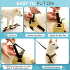Gooby Escape Free Easy Fit X Step-in Dog Harness, Miami Yellow, X-Large | Patented escape-free, tightens on back-out; Choke-free X-frame + V-neck; Quick-release buckle; Reflective trim
