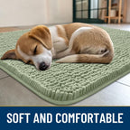 Smiry Dog Door Mat for Muddy Paws 47x24, Absorbs Moisture and Dirt Doormat, Non-Slip Washable Quick Dry Chenille Front Door Mat Indoor Entrance, Entryway Carpet for Inside Floor, Sage Green