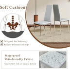 JT Modern Minimalist Dining Chair Fireproof Leather Sprayed Metal Pipe Diamond Grid Pattern Restaurant Home Conference Chair Set of 4 Or 6 (6, Gray Brown)