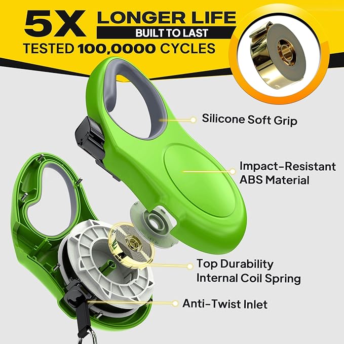 Fida Retractable Dog Leash, 16ft Heavy Duty Pet Walking Leash for Medium Dog or Cat up to 44 lbs, Tangle Free. One-Hand Brake (Medium, Green)