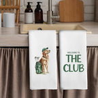 Golf Dog Kitchen Towels - Golden Retriever Dish Towels, Sports Gifts, Pet Golf Club Decorative Absorbent Dishcloths Hand Towels Set of 2 for Kitchen Gym Spa Decor 16x24 Inches