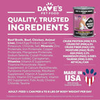 Dave's Pet Food Grain Free Wet Cat Food Pate (Beef & Chicken), Made in USA Naturally Healthy Canned, 12.5 oz Cans (12 Pack)