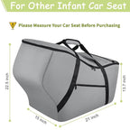 Infant Car Seat Travel Bag - Fits Infant Car Seats with Anti-Rebound Bar Base, Car Seat Airplane Bag for Chicco/Graco/Nuna/Cosco/Britax/Uppababy Baby Car Seat, Water Dirt Tear Resistant, Grey Upgrade