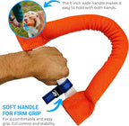 Bull Fit Horseshoe Dog Bite Tug Toy - Tug of War Dog Toy for 2 Dogs to Play - Made of Durable & Tear-Resistant French Linen - Safe, Wide & Comfortable Grip - Ideal for Medium to Large Breed Training